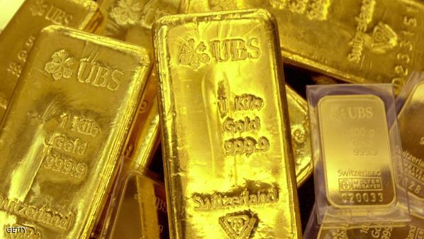 Gold bars are displayed at Shinhan Bank