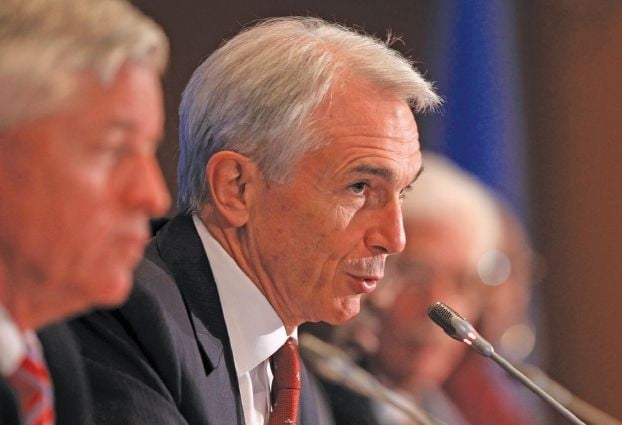 IATA Director General Tony Tyler speaks during a press conference in Montreal