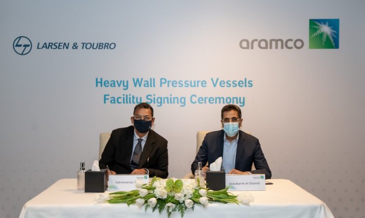 Signing Ceremony Between Saudi Aramco and LARSEN TOUBRO at Main Admin Building Dhahran