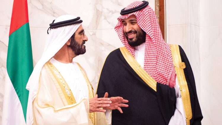 صورة تجمع الأمير محمد بن سلمان والشيخ محمد بن راشد في لقاء سابق