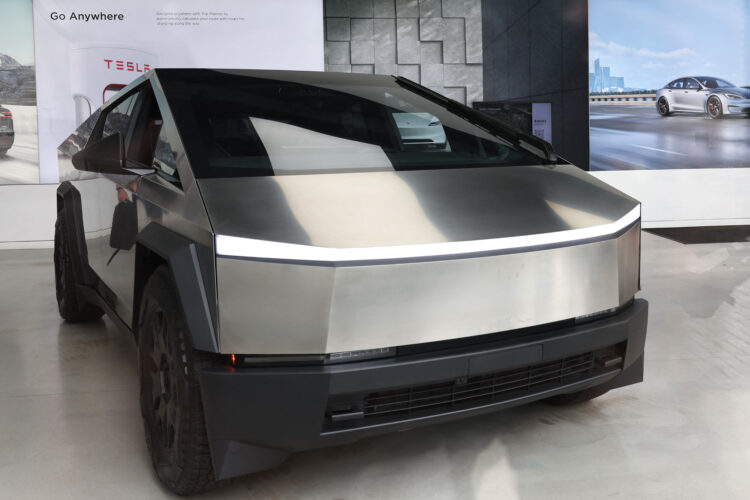 NEW YORK, NEW YORK - JULY 05: A Tesla Cybertruck is seen on display in a Tesla showroom on July 05, 2024 in New York City. Tesla's stock rose to 1.1 percent, reaching its longest winning streak in over a year. Tesla was placed on a Chinese government purchase list making it the only foreign-owned EV car brand on the purchase catalog.   Michael M. Santiago/Getty Images/AFP (Photo by Michael M. Santiago / GETTY IMAGES NORTH AMERICA / Getty Images via AFP)